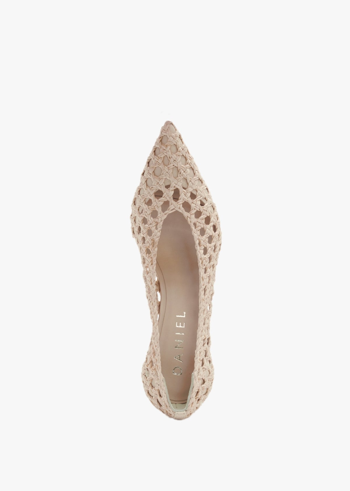 Nokit Beige Leather Woven Court Shoes