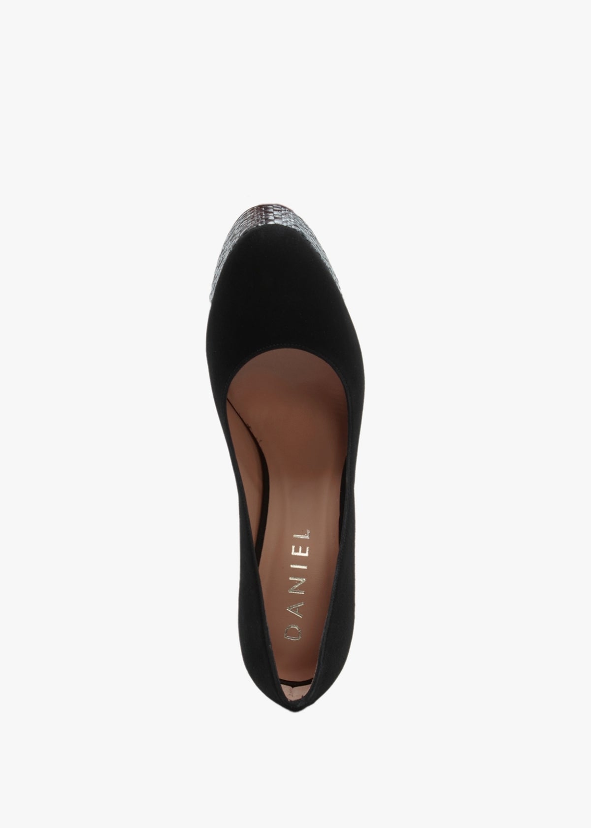 Nowo Black Suede Raffia Platform Court Shoes