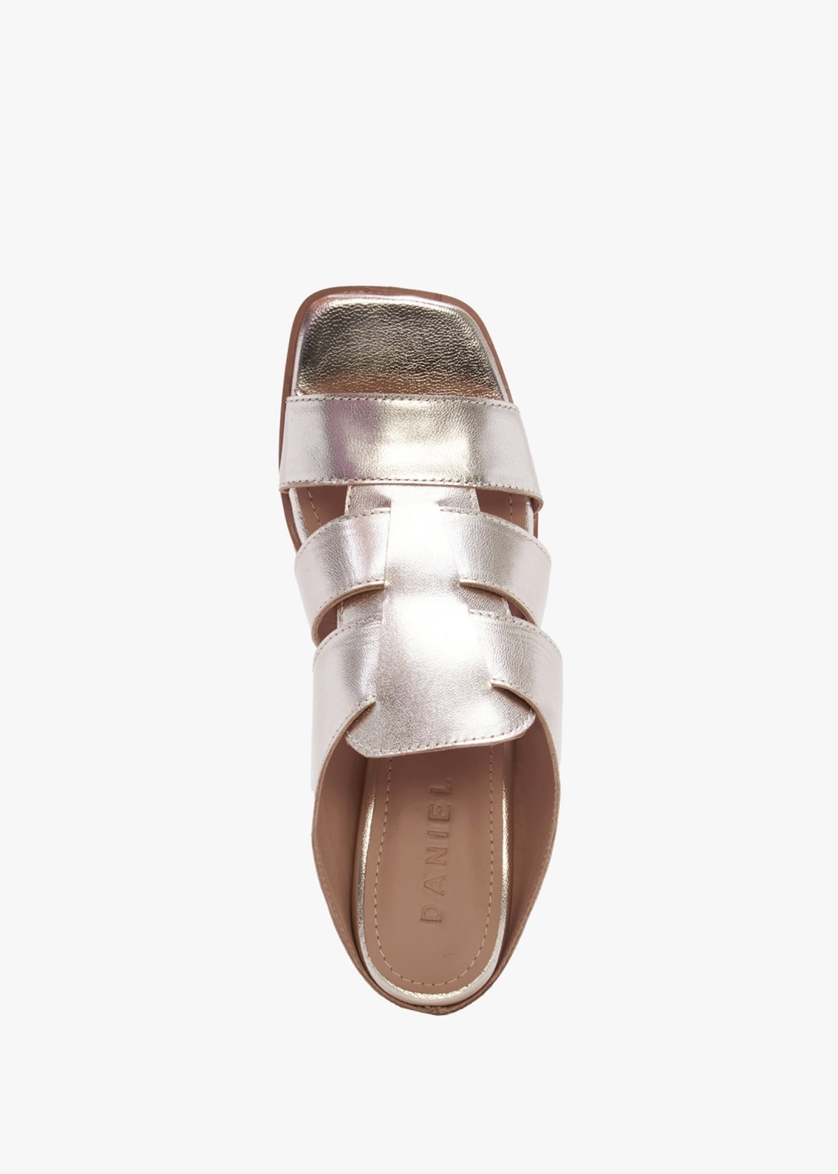 Somaria Gold Leather Lattice Block Heel Mules