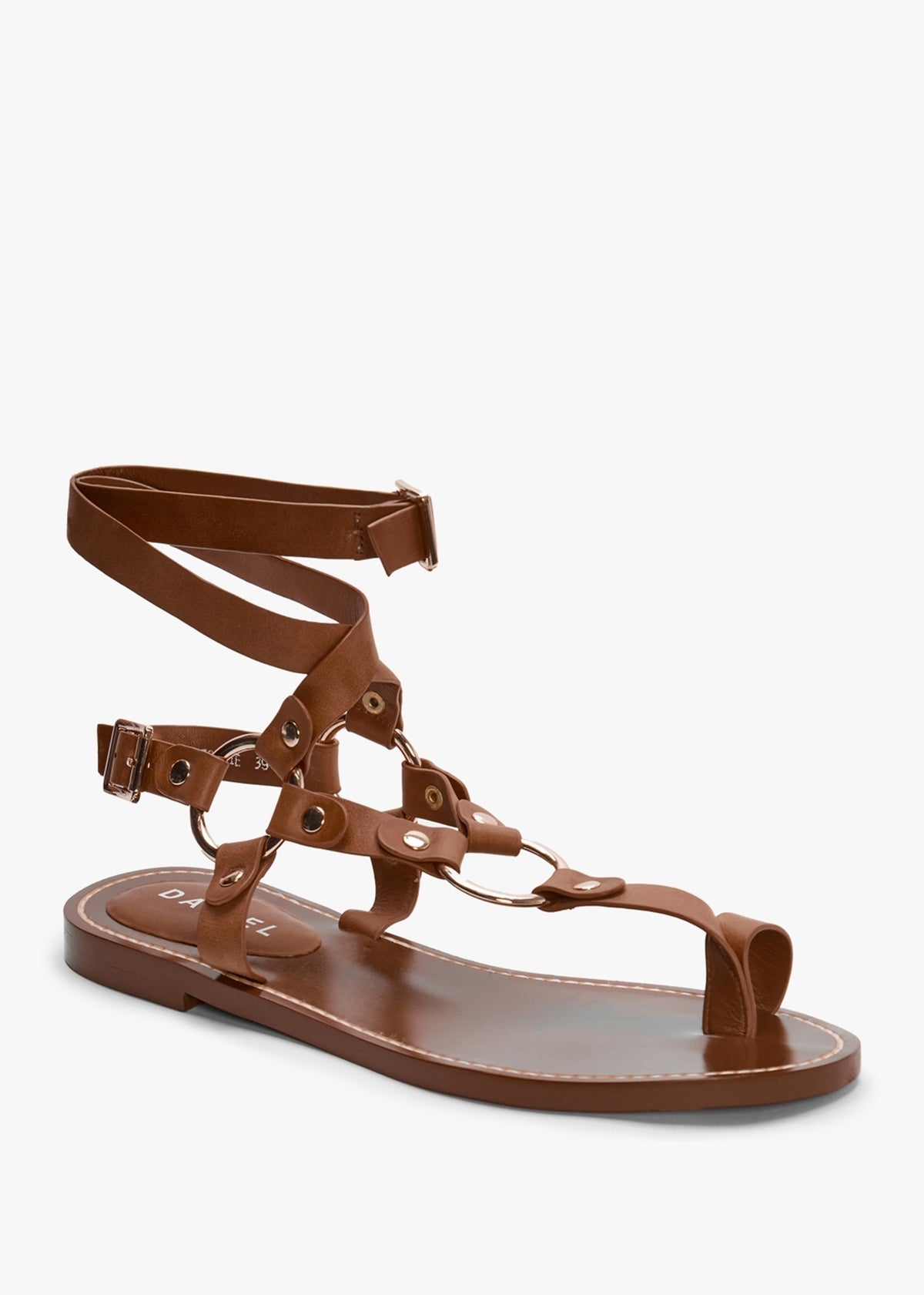 Daniel Sophie Tan Leather Ankle Tie Sandals