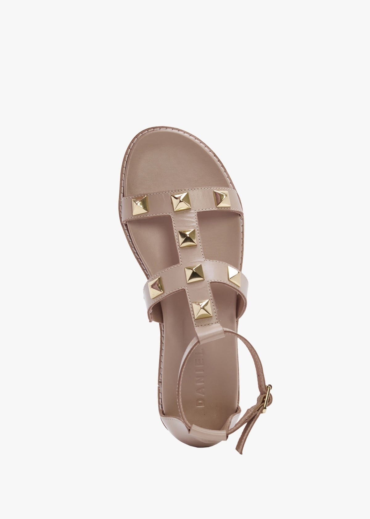 Sostudded Beige Leather Gladiator Sandals