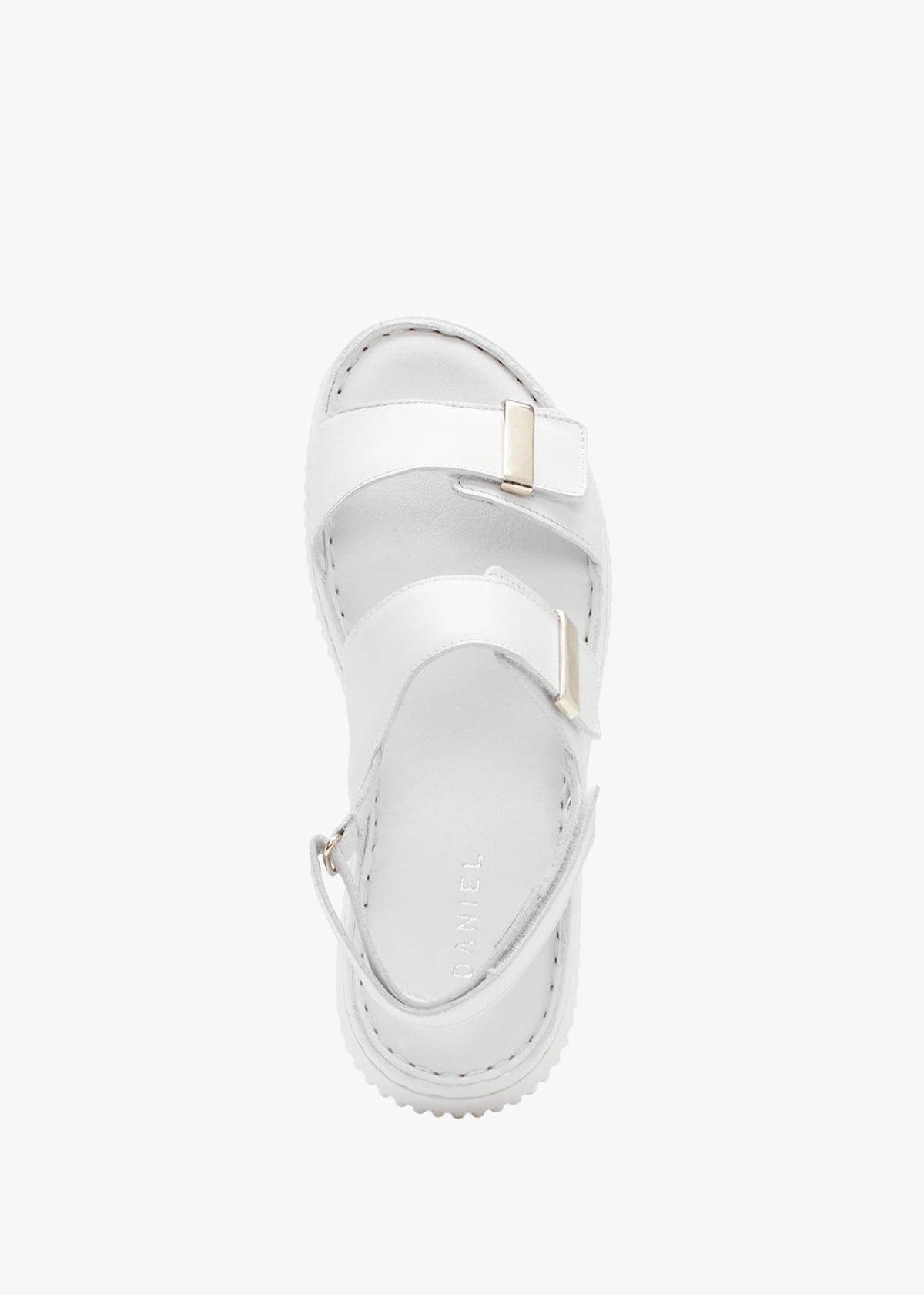 Lellie White Leather Two Bar Sandals