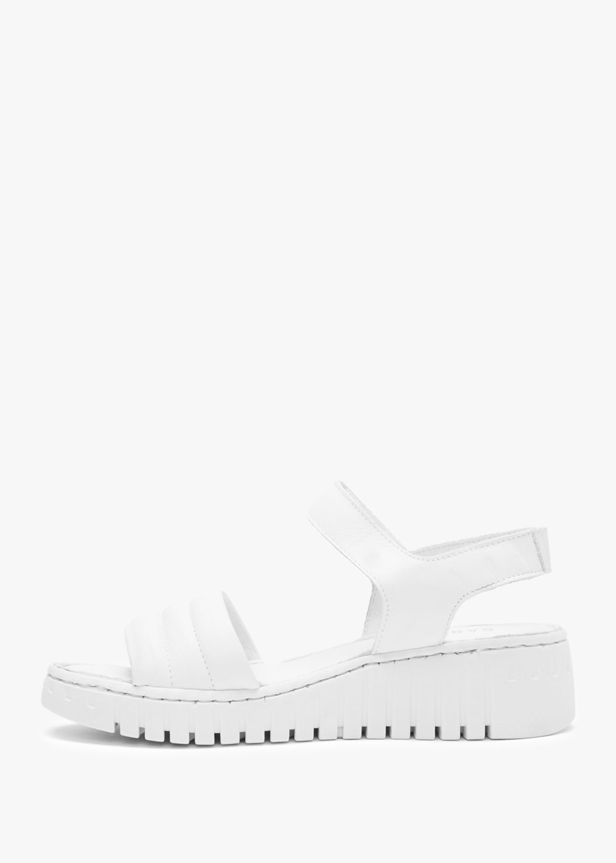 Lola White Leather Y Back Tread Sole Sandals
