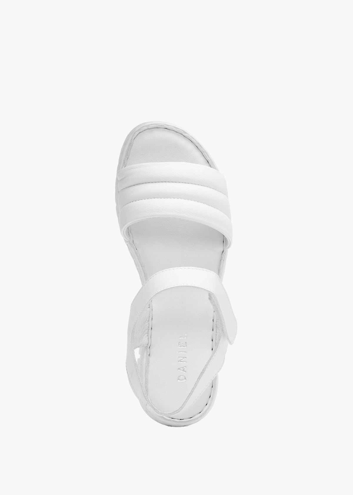 Lola White Leather Y Back Tread Sole Sandals