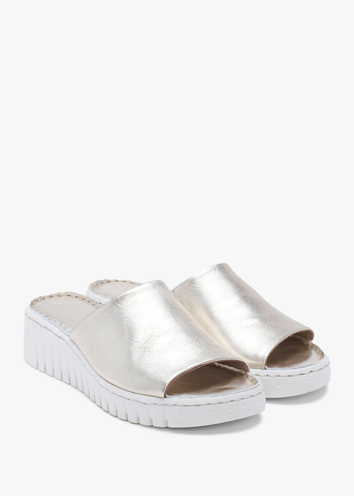 Lexi Gold Leather One Bar Mules