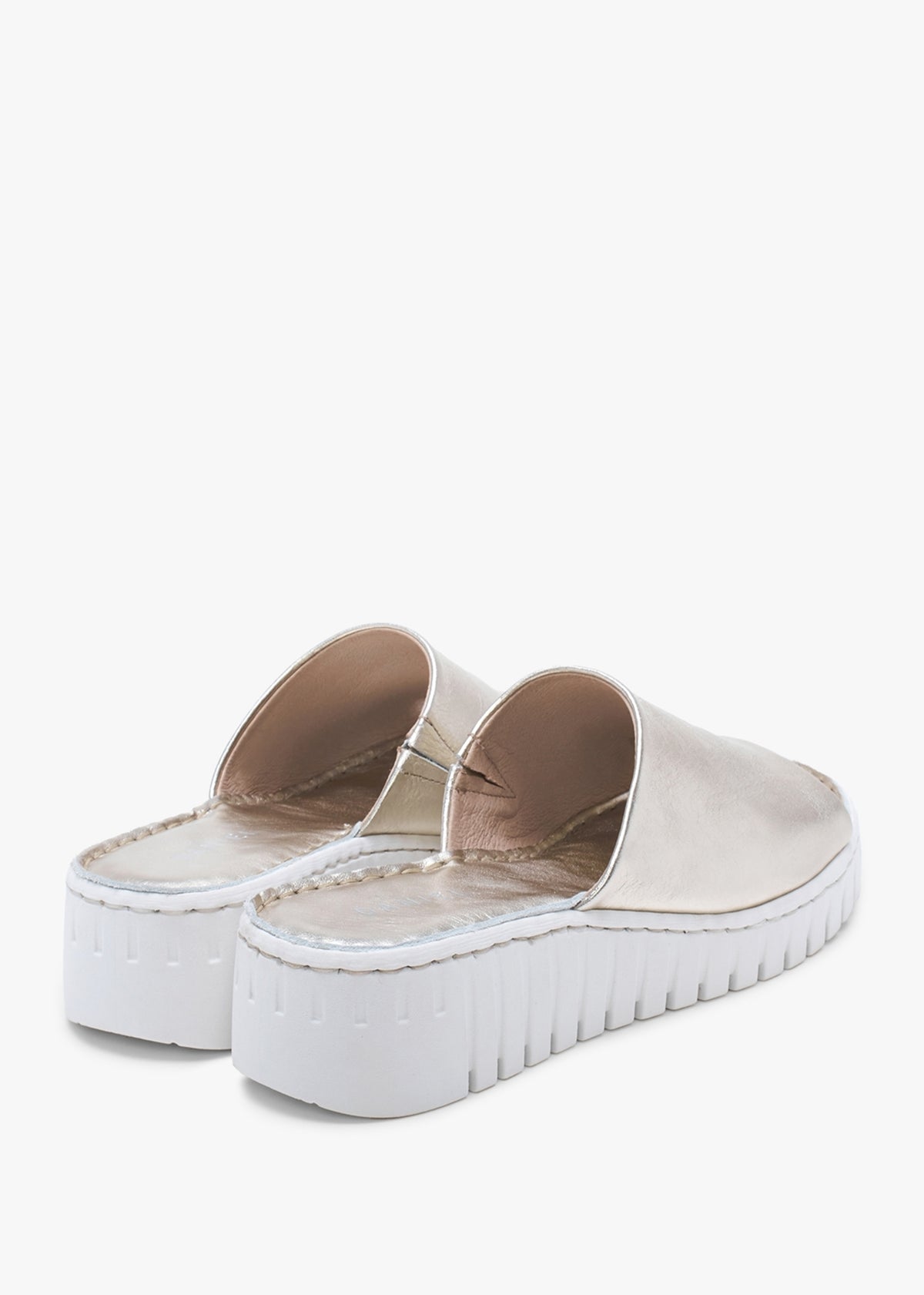 Lexi Gold Leather One Bar Mules