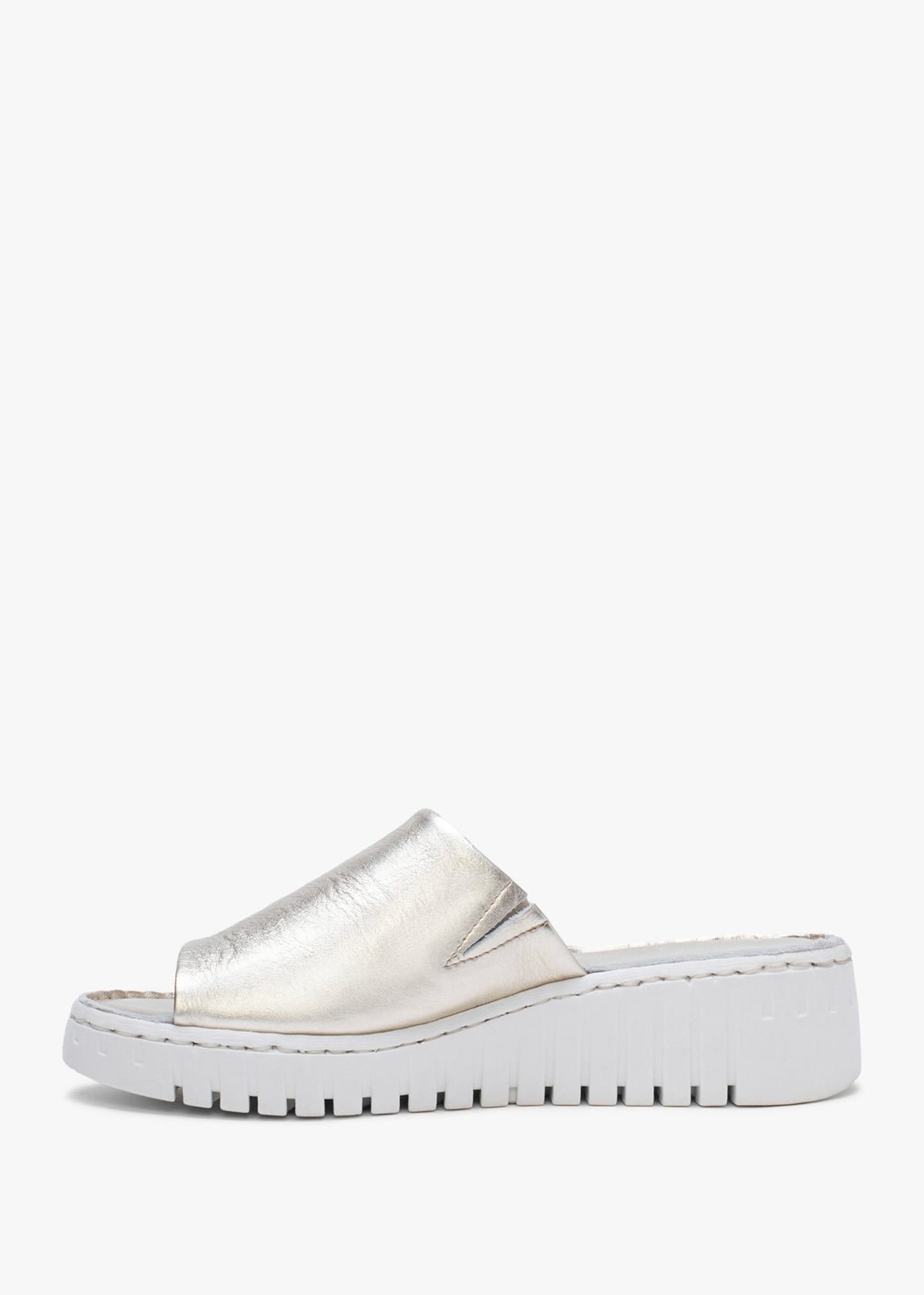 Lexi Gold Leather One Bar Mules