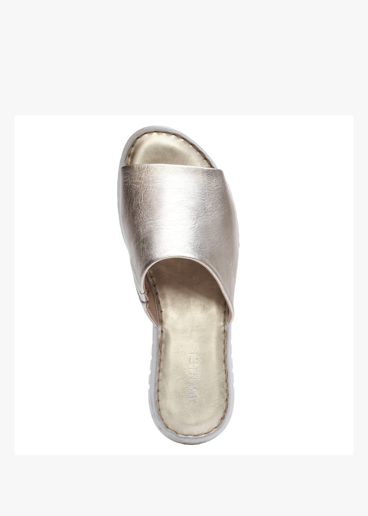 Lexi Gold Leather One Bar Mules