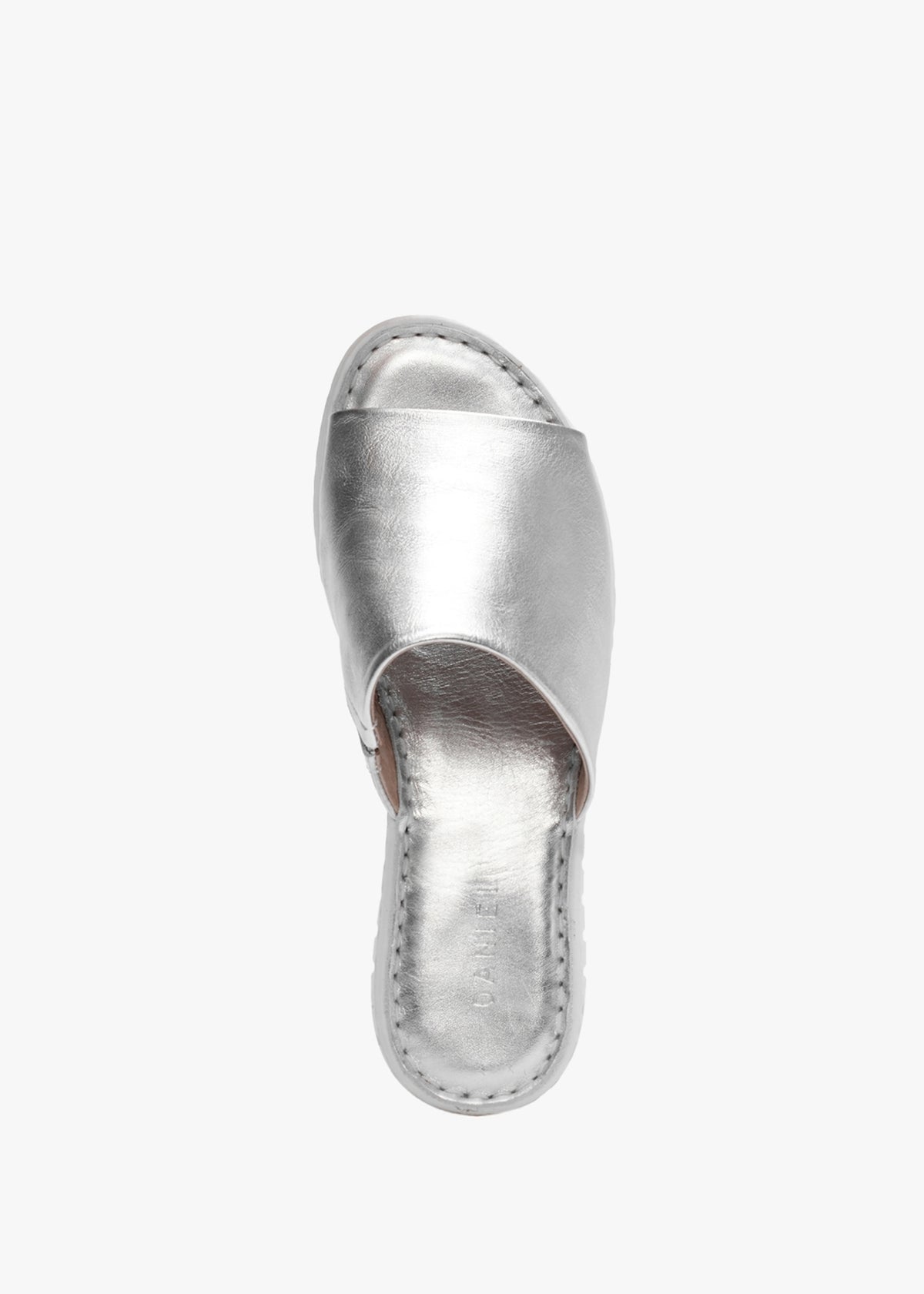 Lexi Silver Leather One Bar Mules