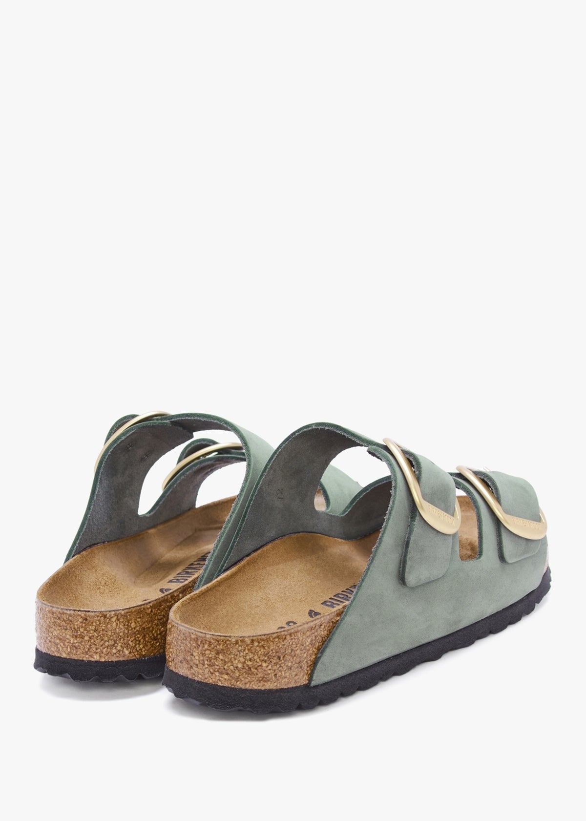 Arizona Big Buckle Thyme Nubuck Leather Two Bar Mules