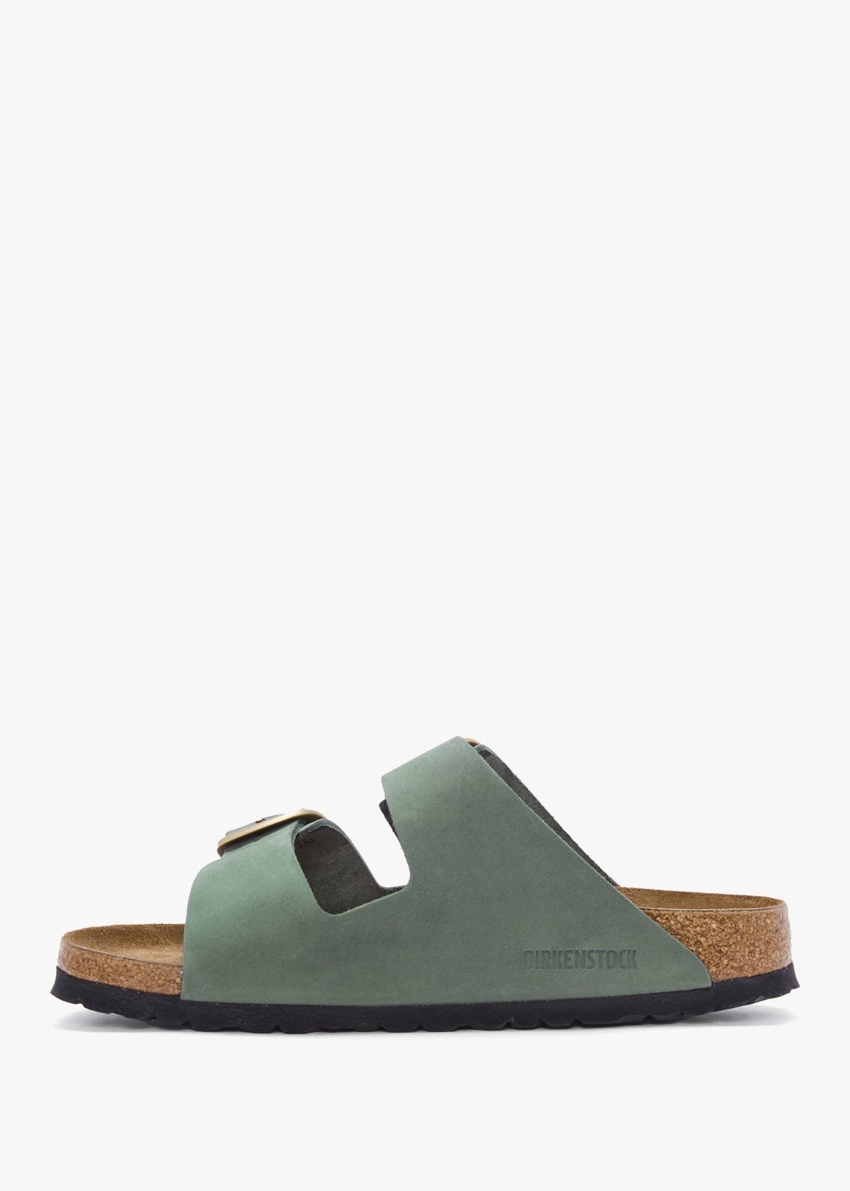 Arizona Big Buckle Thyme Nubuck Leather Two Bar Mules