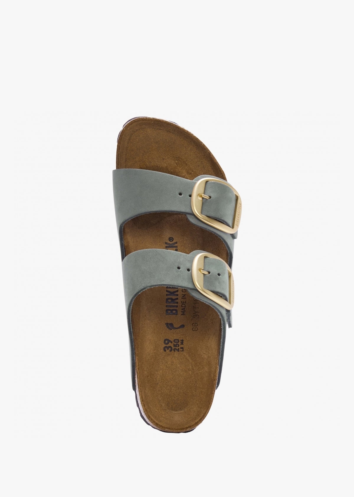 Arizona Big Buckle Thyme Nubuck Leather Two Bar Mules