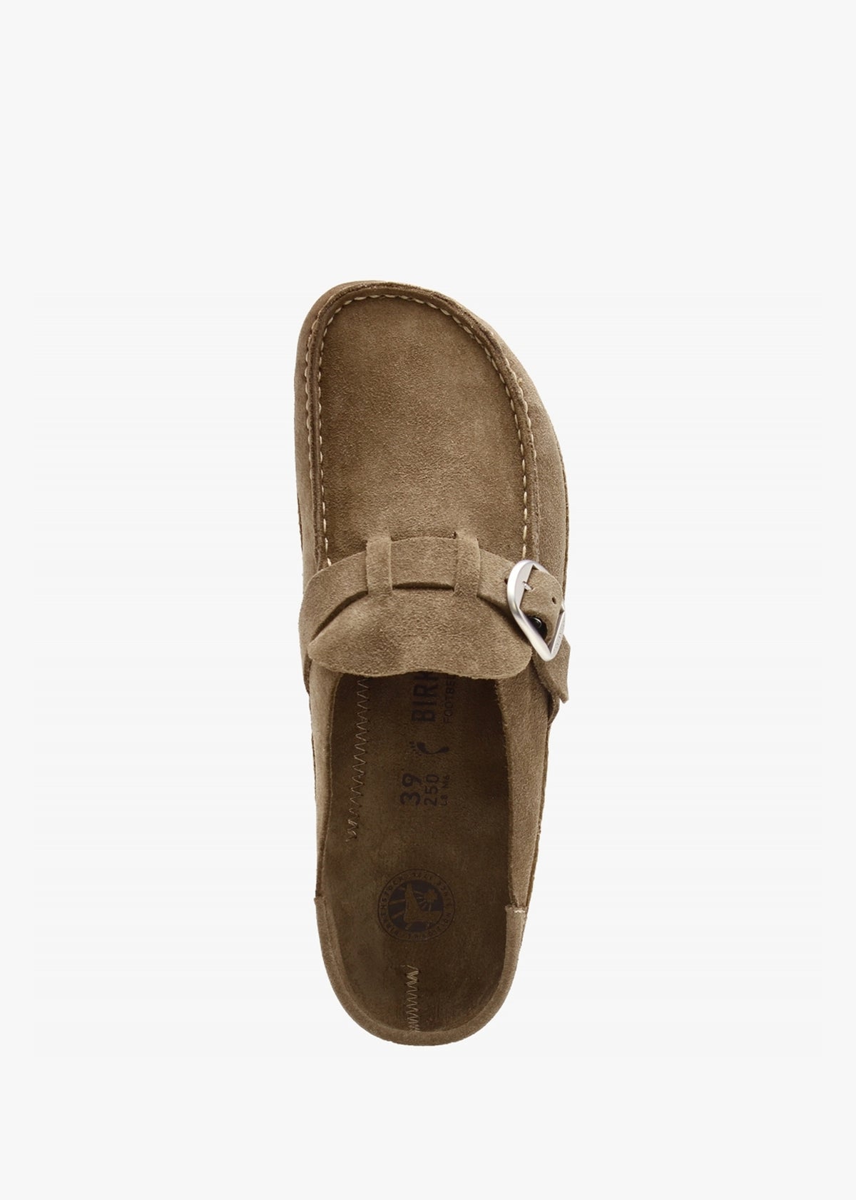 Buckley Grey Taupe Suede Leather Backless Moccasins