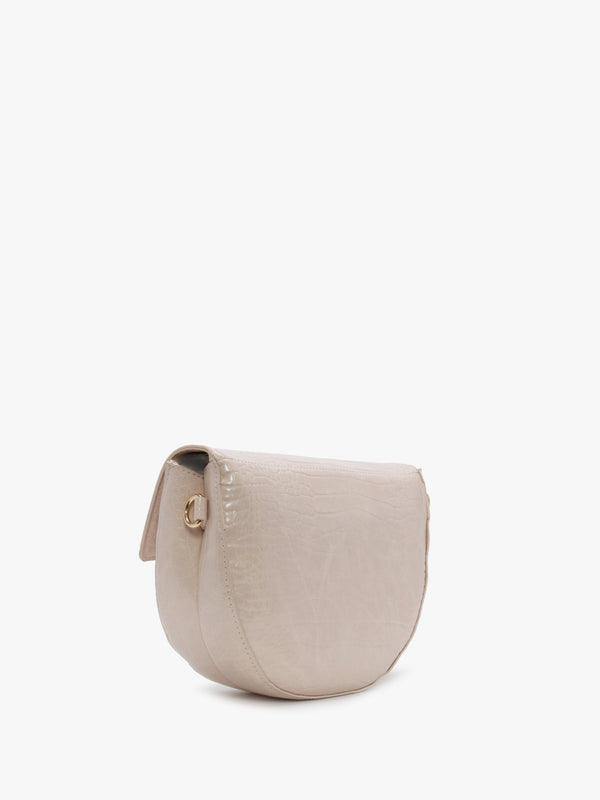 Bigs Off White Reptile Satchel Bag