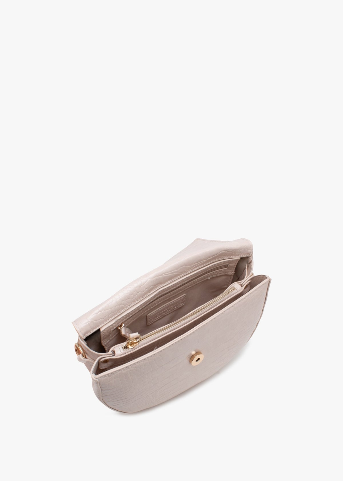 Bigs Off White Reptile Satchel Bag
