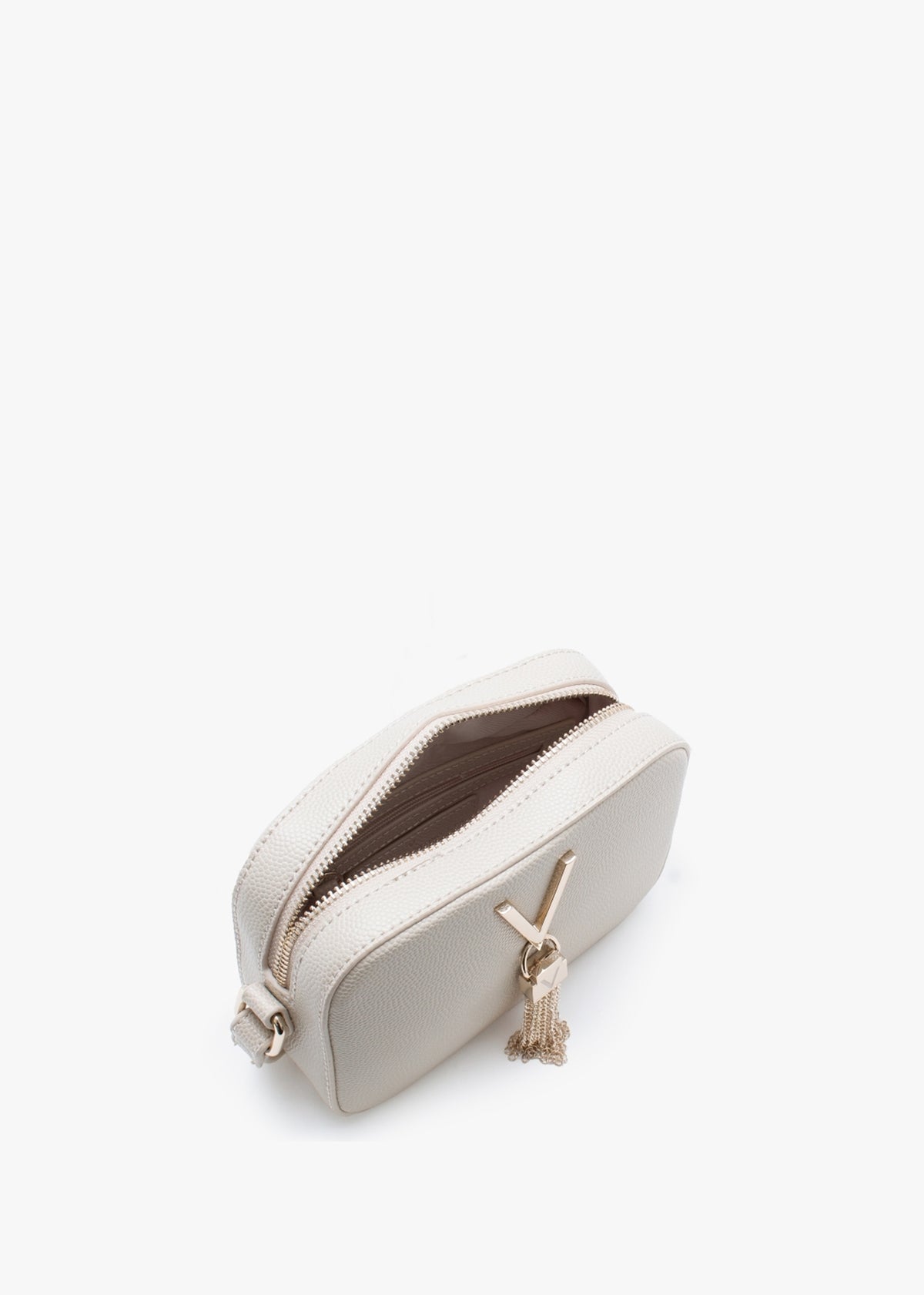 Divina Ecru Pebbled Camera Bag