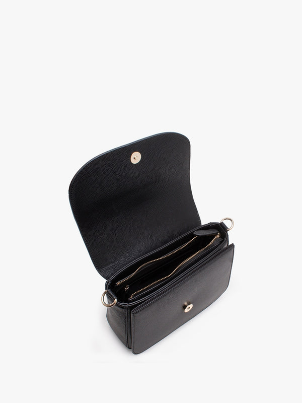 Divina Large Black Pebbled Shoulder Bag