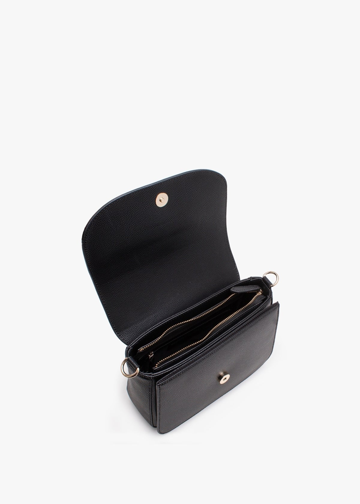 Divina Large Black Pebbled Shoulder Bag