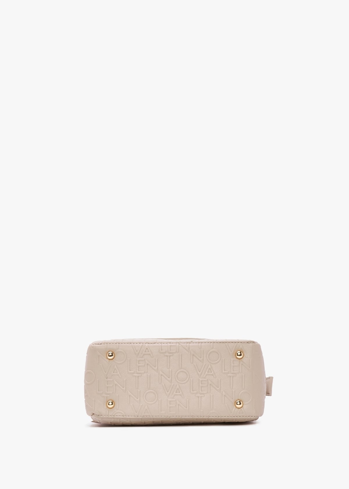 Relax Embossed Logo Beige Flapover Shoulder Bag