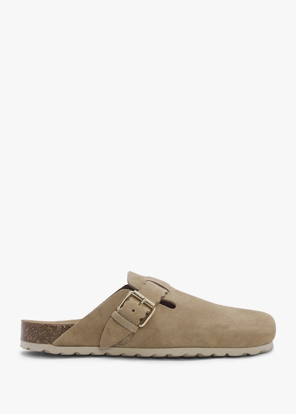 Iclog Beige Suede Clogs