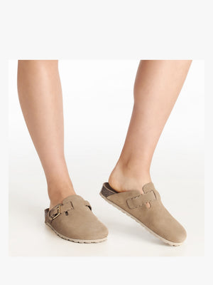 Iclog Beige Suede Clogs