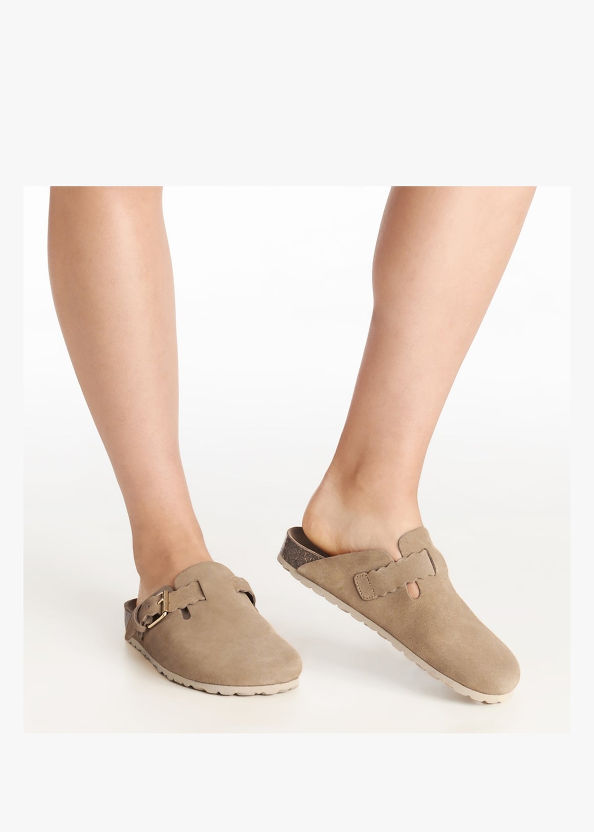 Iclog Beige Suede Clogs