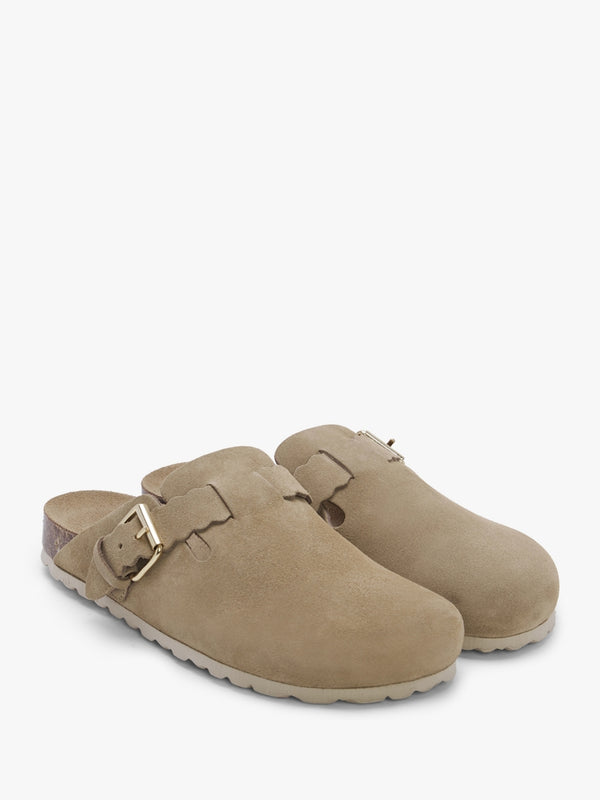 Iclog Beige Suede Clogs