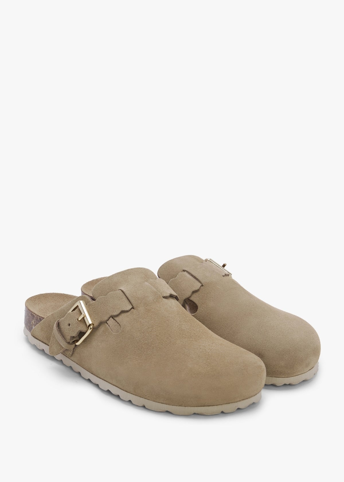 Iclog Beige Suede Clogs