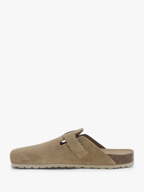 Iclog Beige Suede Clogs