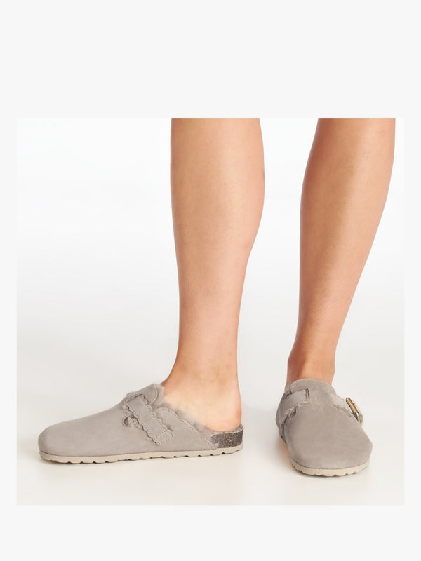 Iclog Shearl Taupe Suede Clogs