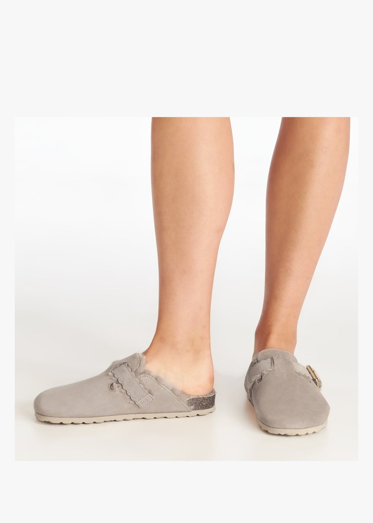 Iclog Shearl Taupe Suede Clogs