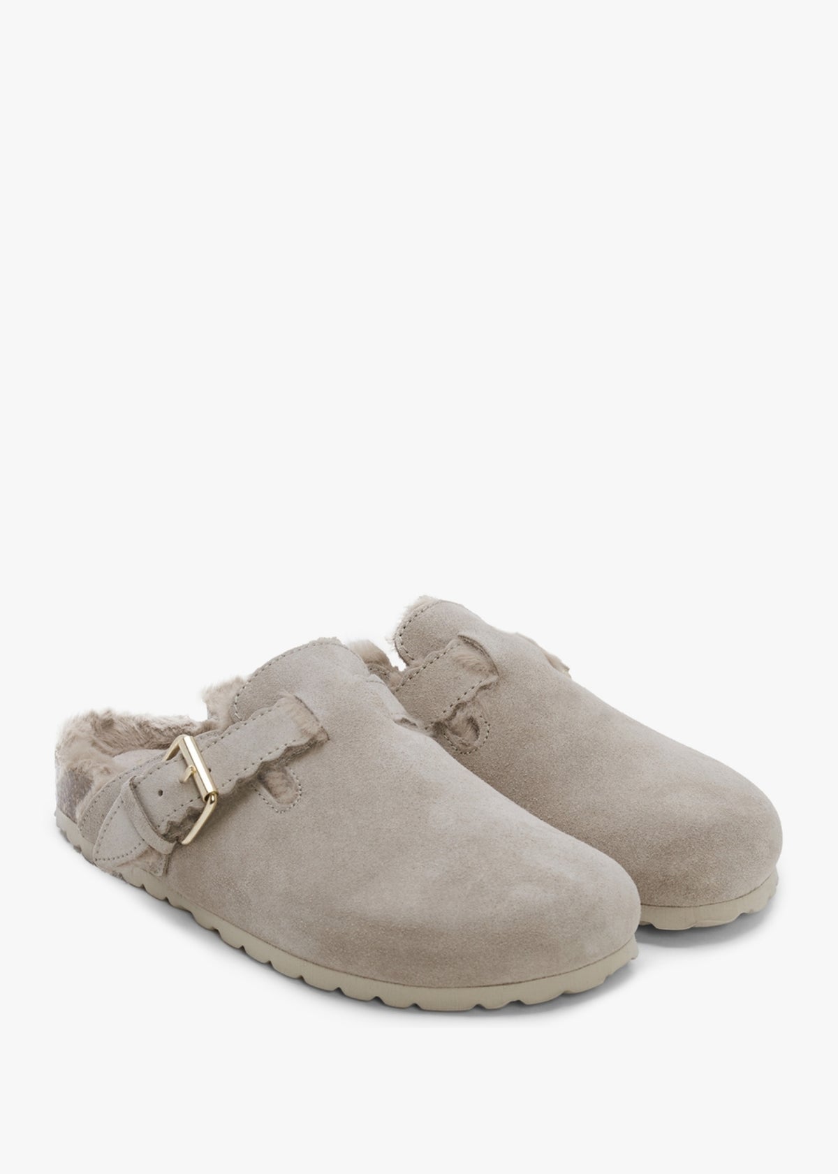 Iclog Shearl Taupe Suede Clogs