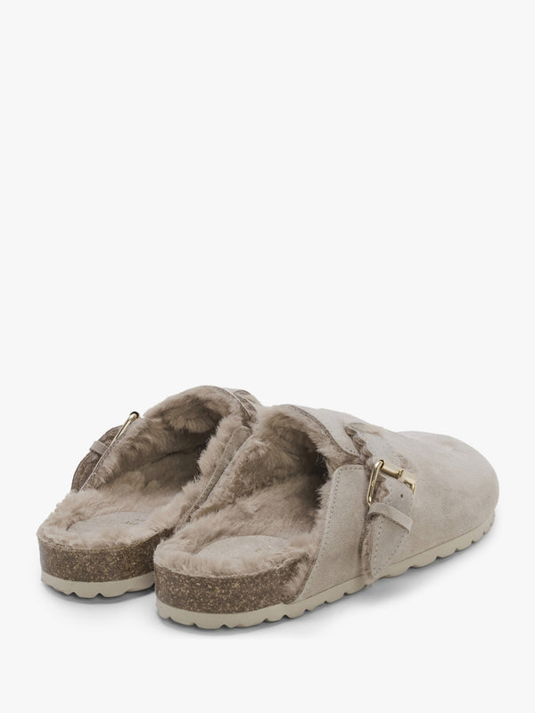 Iclog Shearl Taupe Suede Clogs