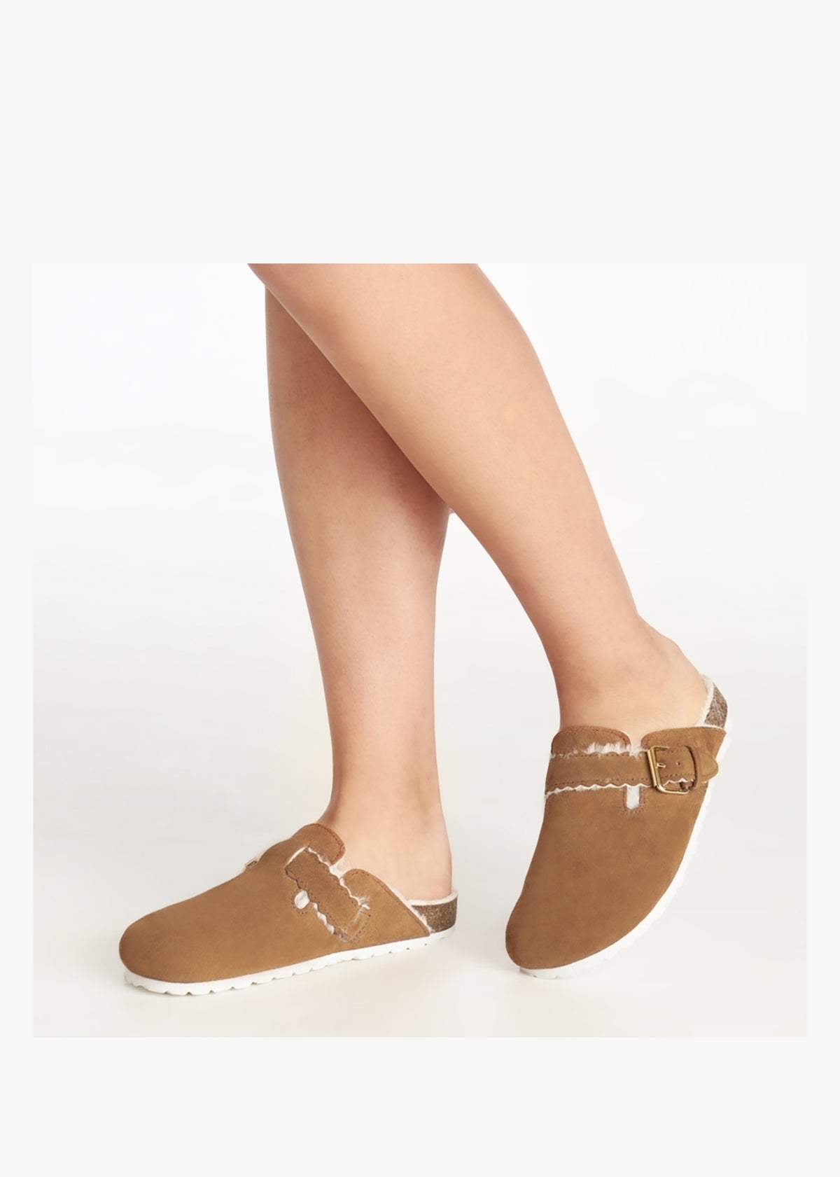 Iclog Shearl Tan Suede Clogs