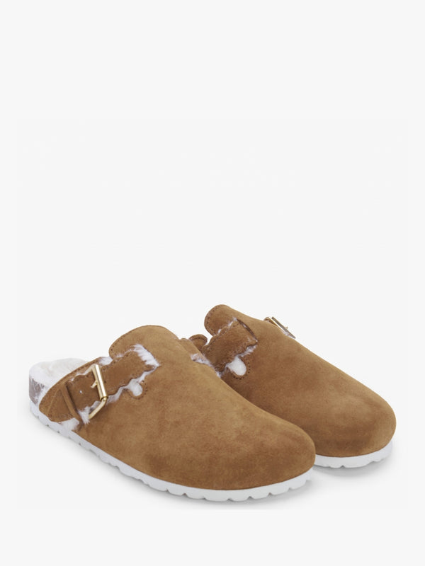 Iclog Shearl Tan Suede Clogs