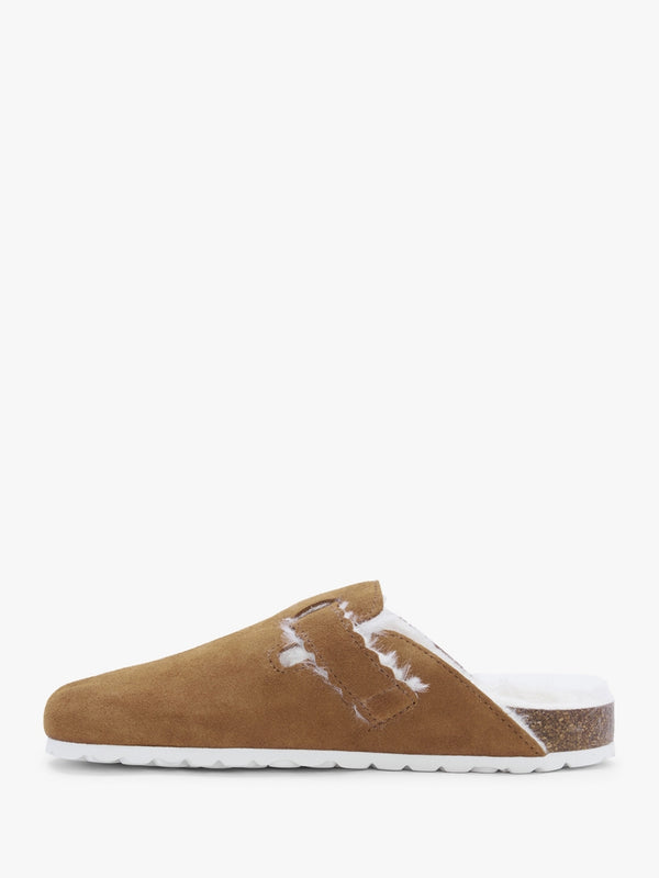 Iclog Shearl Tan Suede Clogs