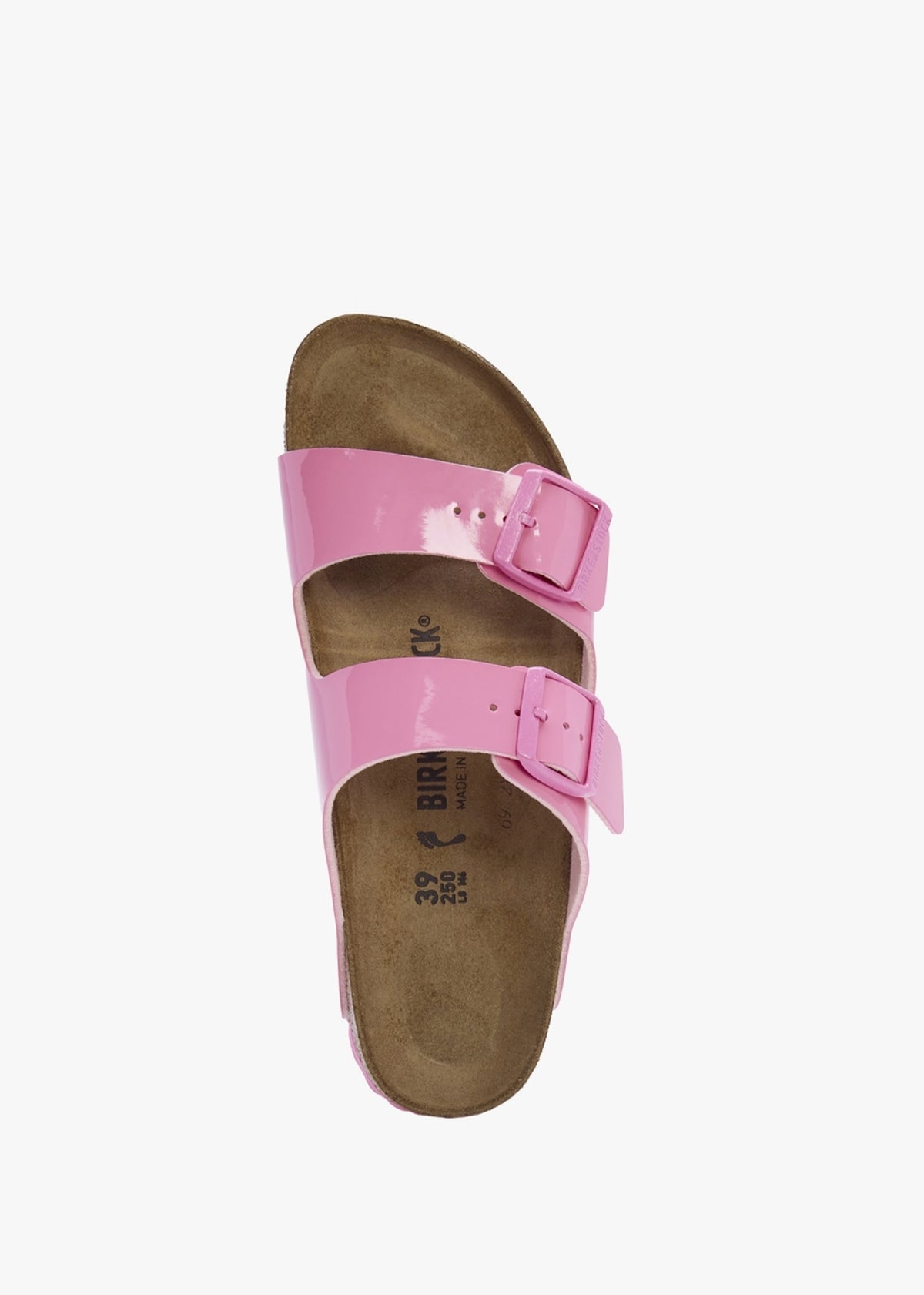 Arizona Birko-Flor Patent Candy Pink Two Bar Mules