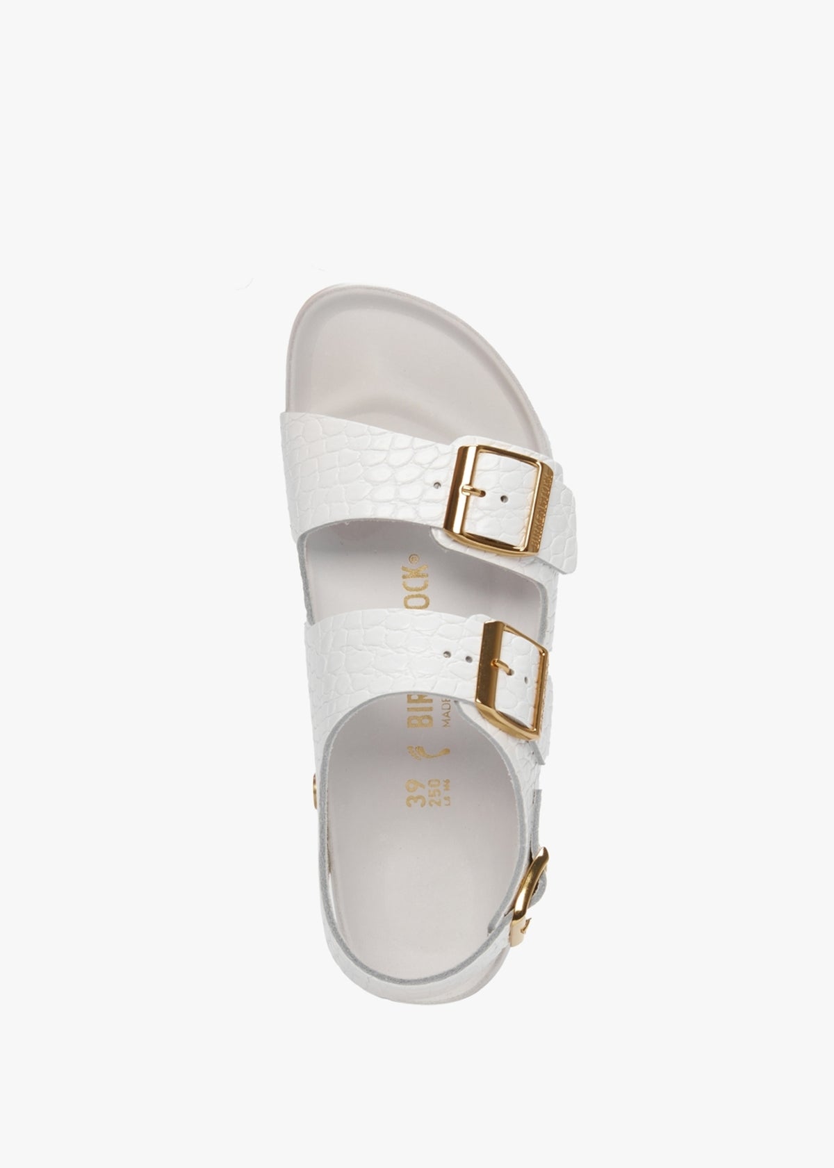Milano Rivet Logo Emboss White Leather Sandals