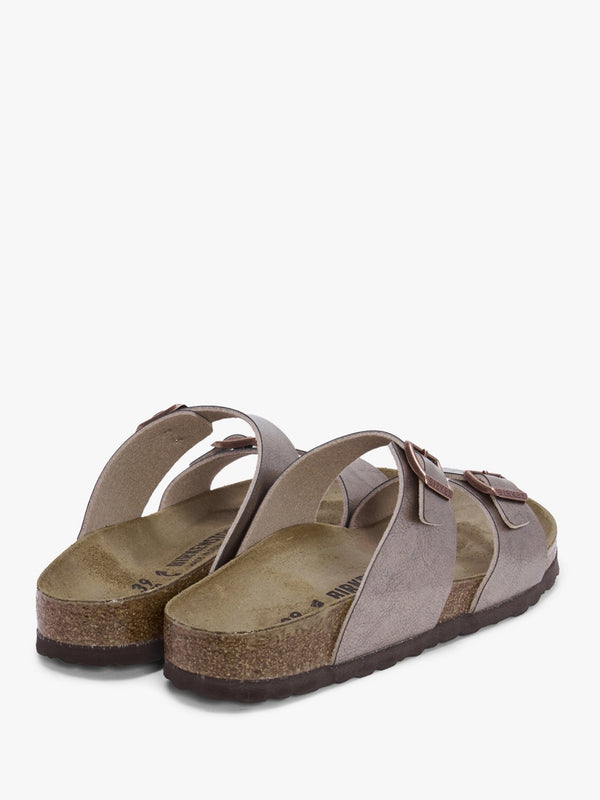 Sydney BS Birko-Flor Graceful Taupe Two Bar Mules