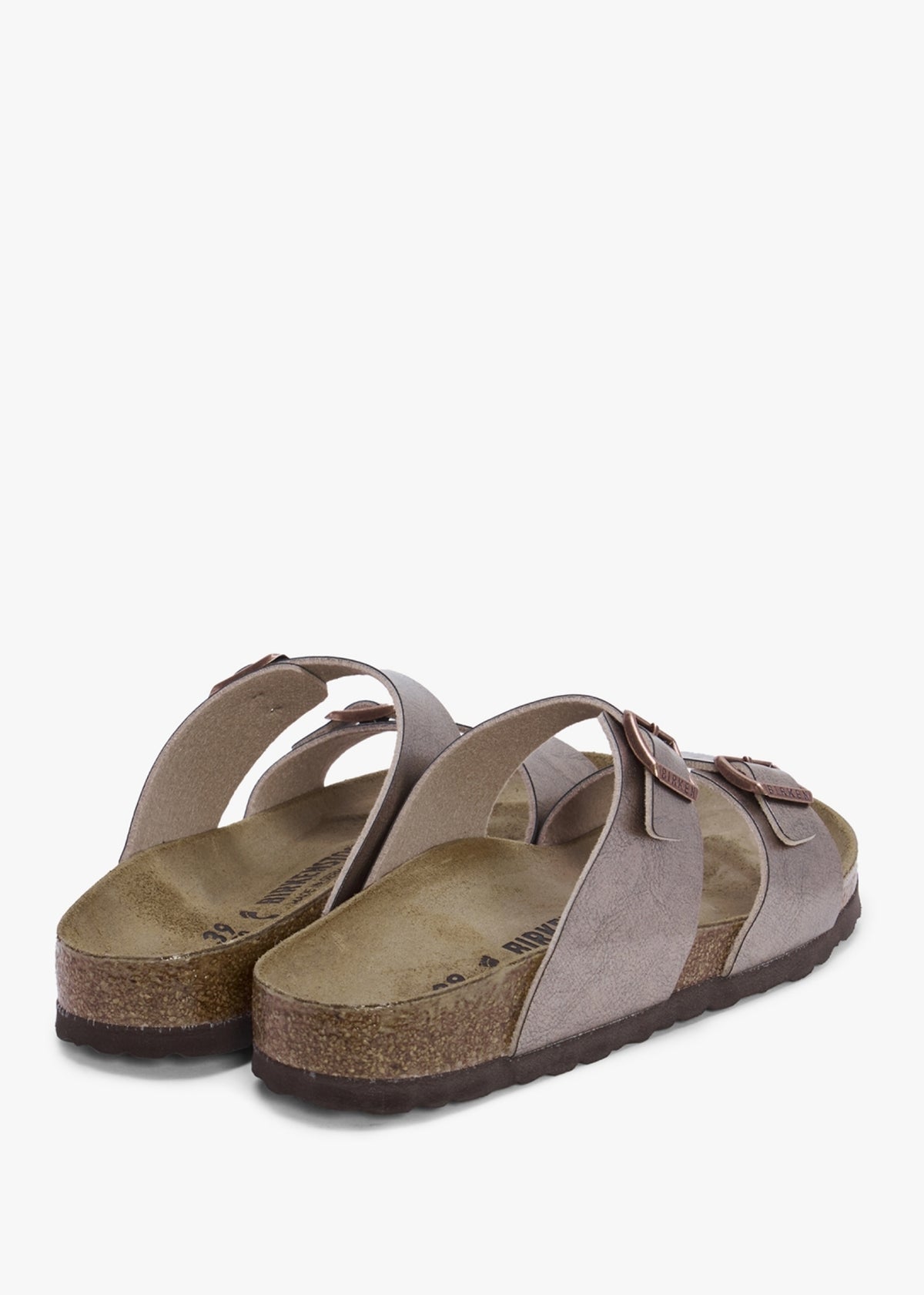 Sydney BS Birko-Flor Graceful Taupe Two Bar Mules