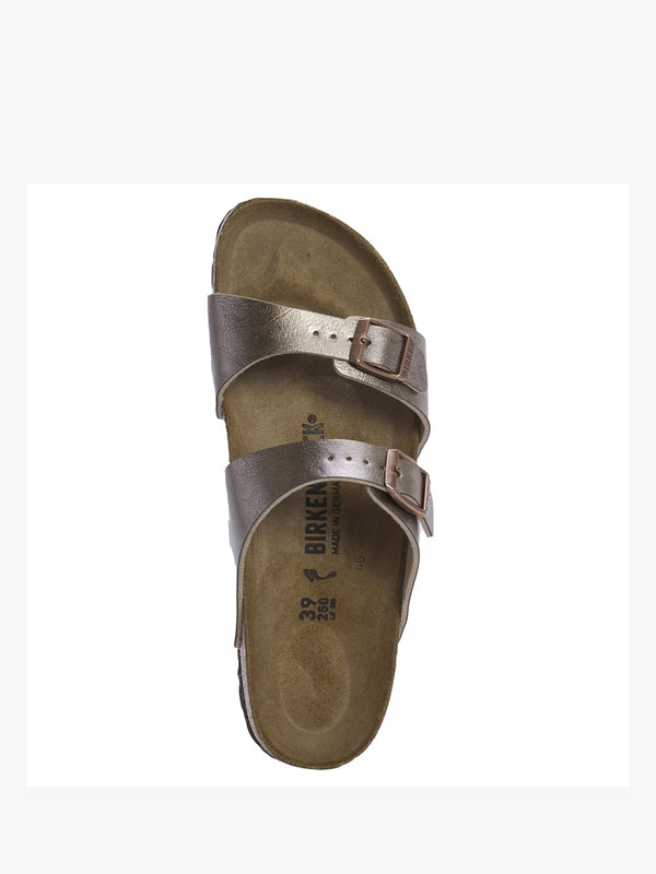Sydney BS Birko-Flor Graceful Taupe Two Bar Mules