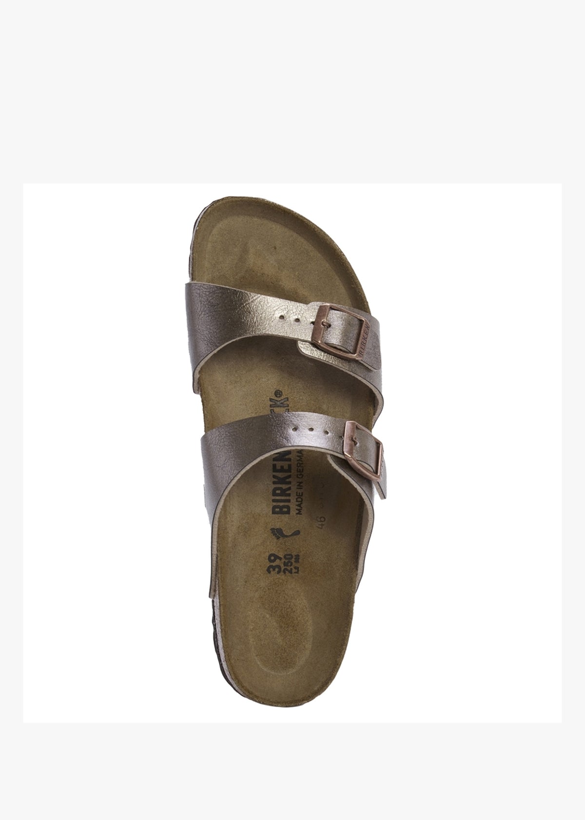 Sydney BS Birko-Flor Graceful Taupe Two Bar Mules
