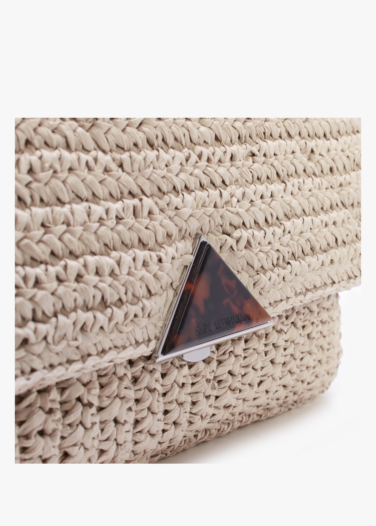 Noelle Natural Dark Brown Woven Cross-Body Bag