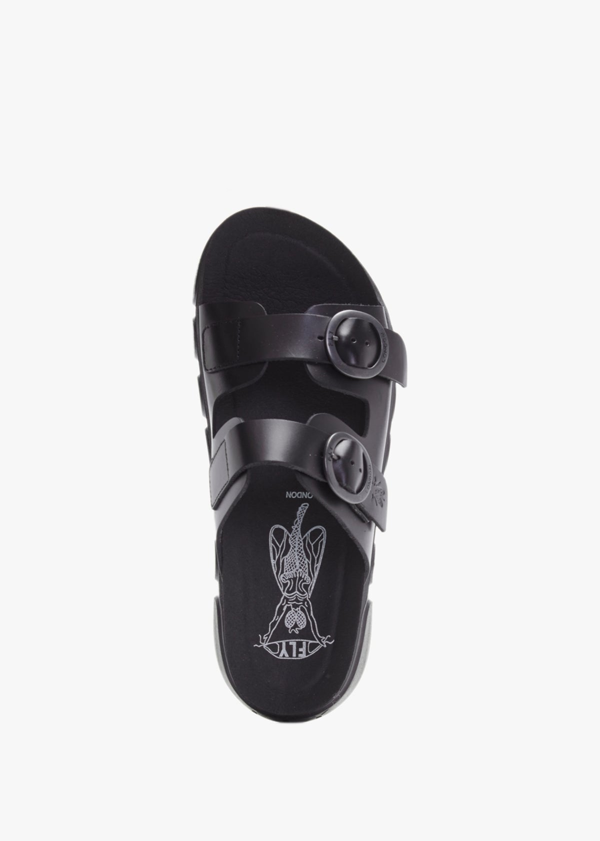 Cide Black Violet Leather Two Bar Slab Mules