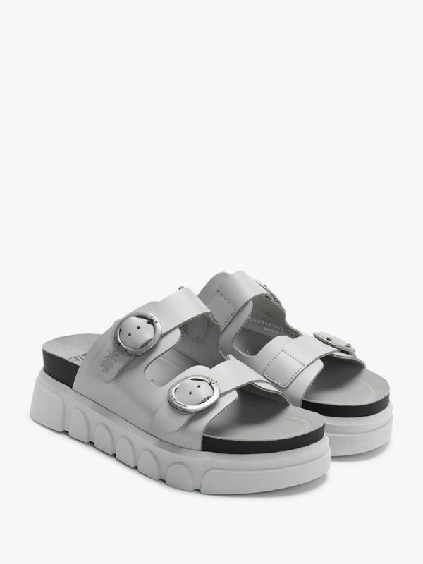 Cide Cloud Leather Two Bar Slab Mules