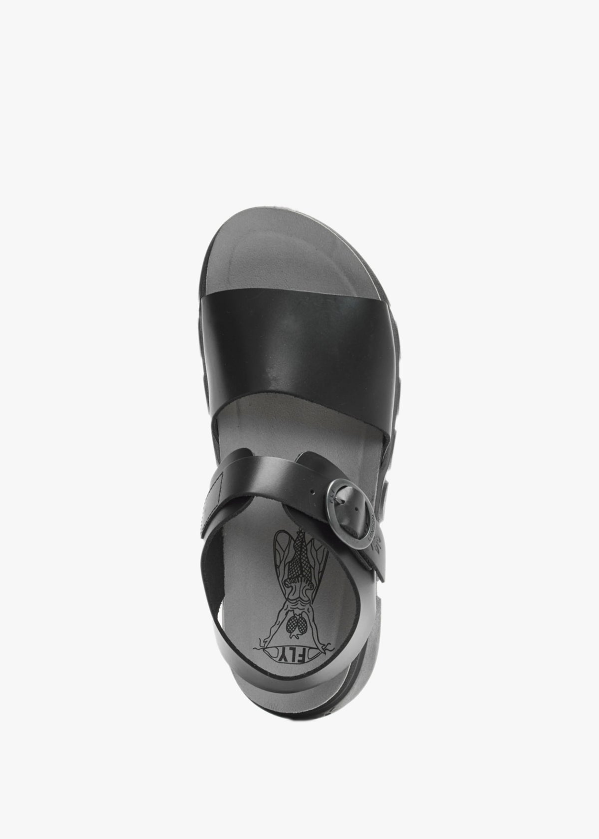 Cree Black Leather Slab Sandals