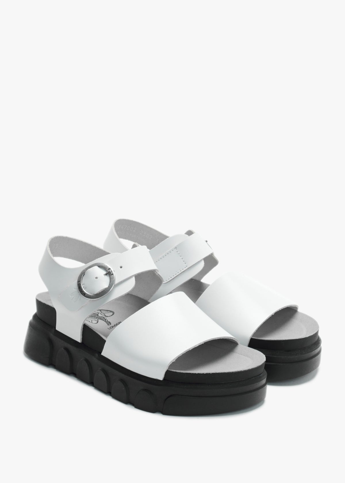 Cree Off White Leather Slab Sandals