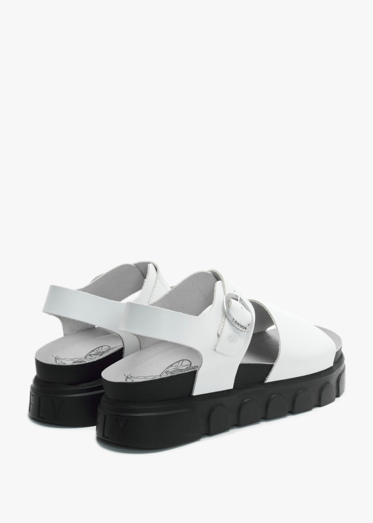 Cree Off White Leather Slab Sandals
