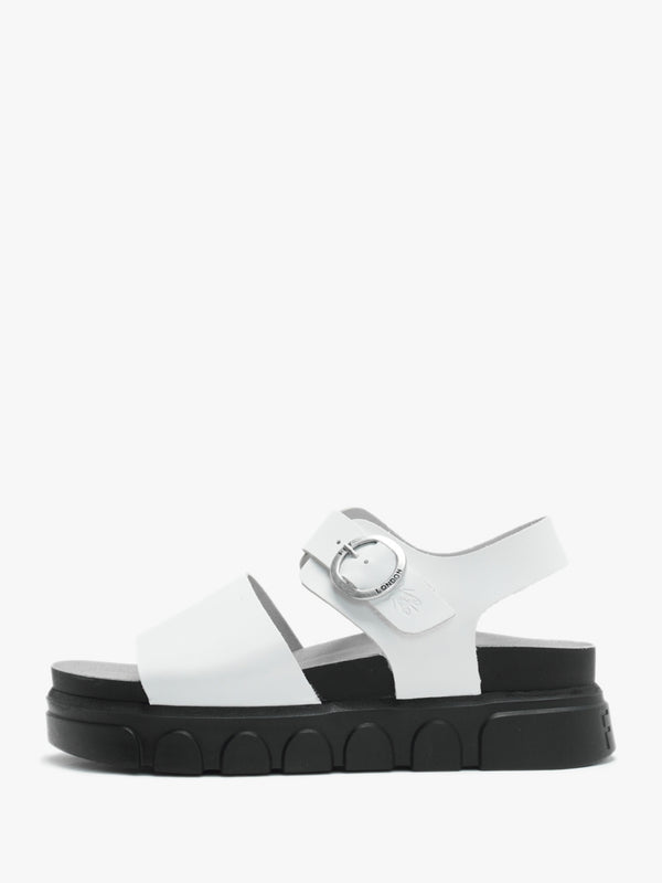 Cree Off White Leather Slab Sandals
