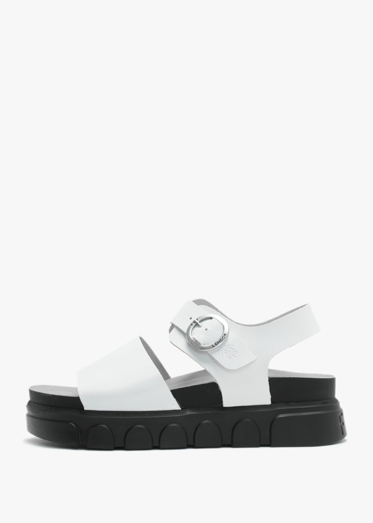 Cree Off White Leather Slab Sandals